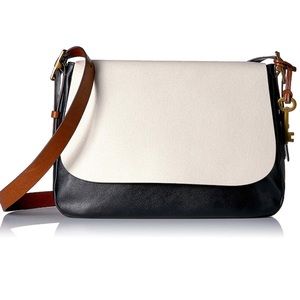 Fossil Harper Large Crossbody Bag Black/White